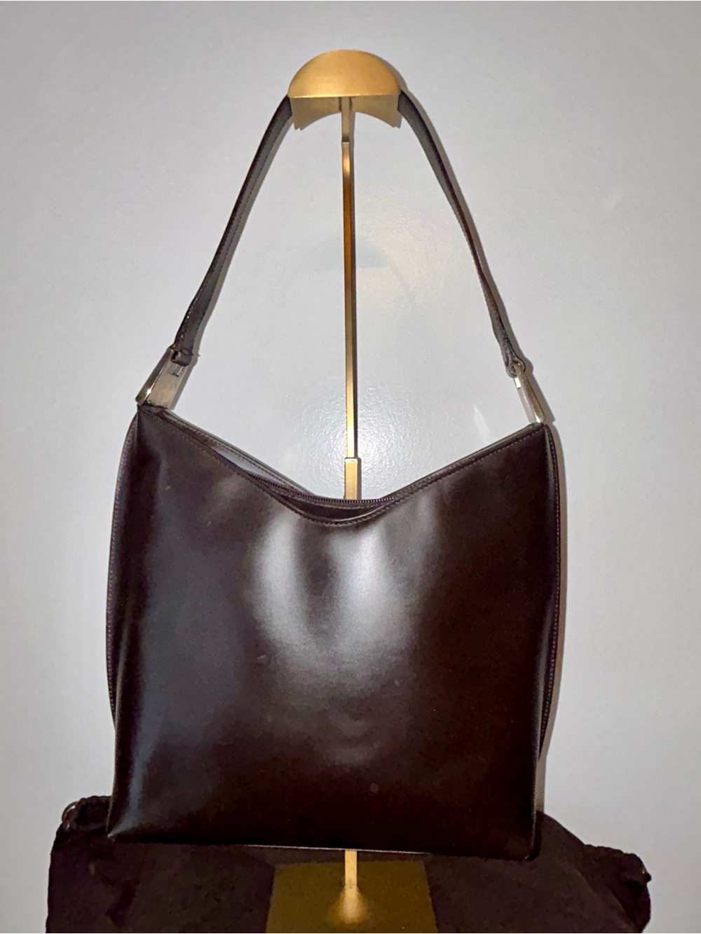 Gucci Tom Ford era Vintage leather shoulder bag. - Picture 2 of 14